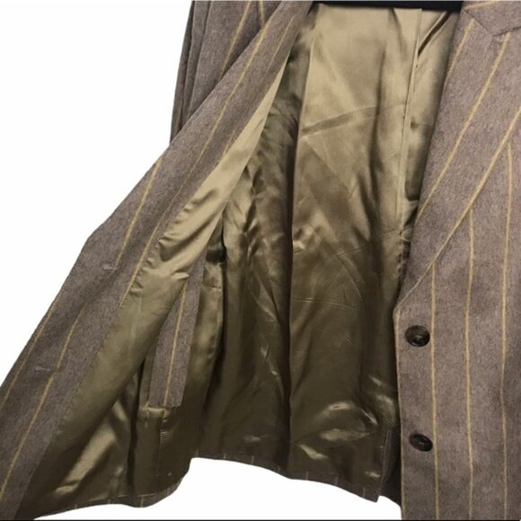 & Other Stories Tan Pinstripe Cape Blazer & Trouser Set Size 4 - Picture 7 of 16